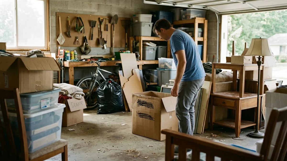 Sorting junk before scheduling free waste pickup service