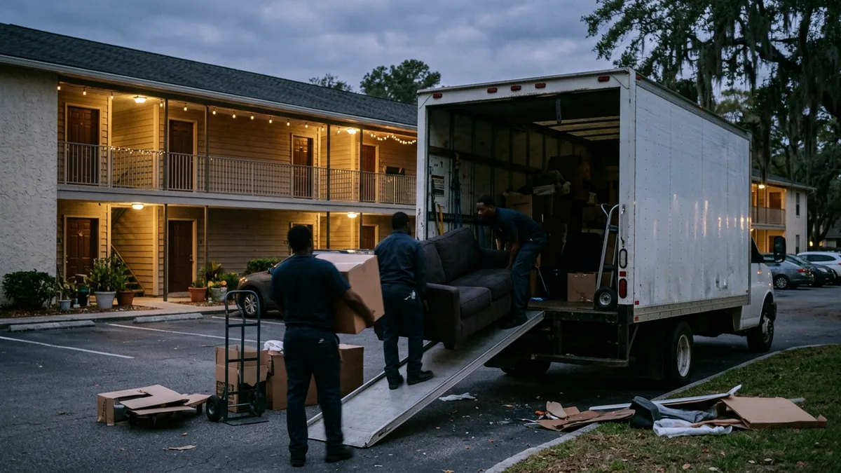 Lowcountry junk removal crew clearing bulk items during a Charleston property turnover