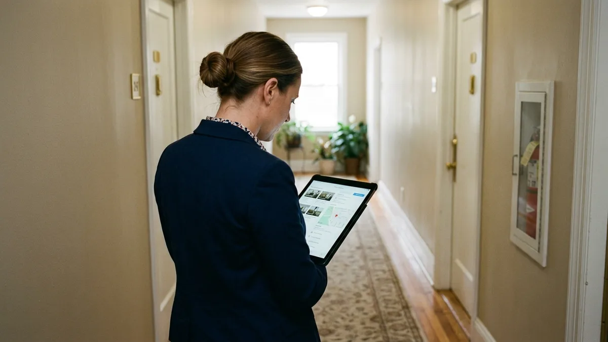 Photo-verified on-demand property waste support confirmation for property managers