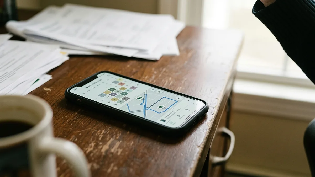 Trash app dashboard used by Charleston property managers to track collection