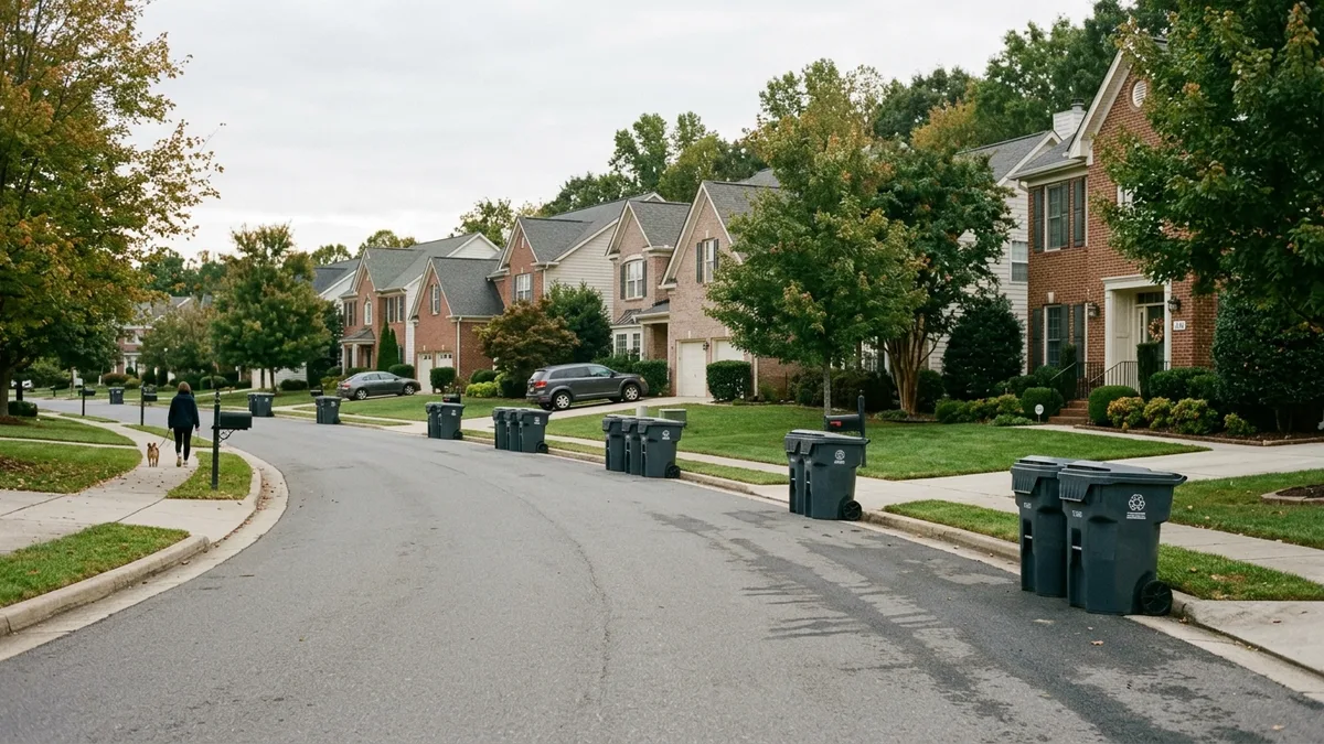HOA community bin management alternative to opting out of valet trash