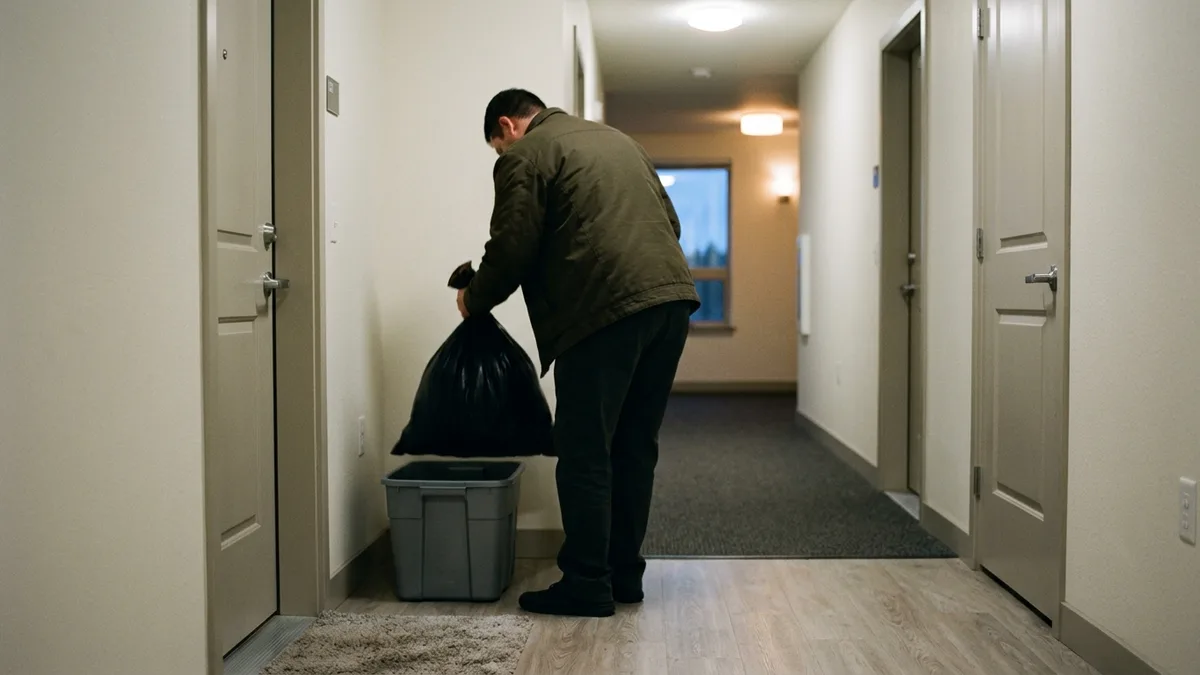 What is valet waste doorstep trash pickup in an apartment hallway