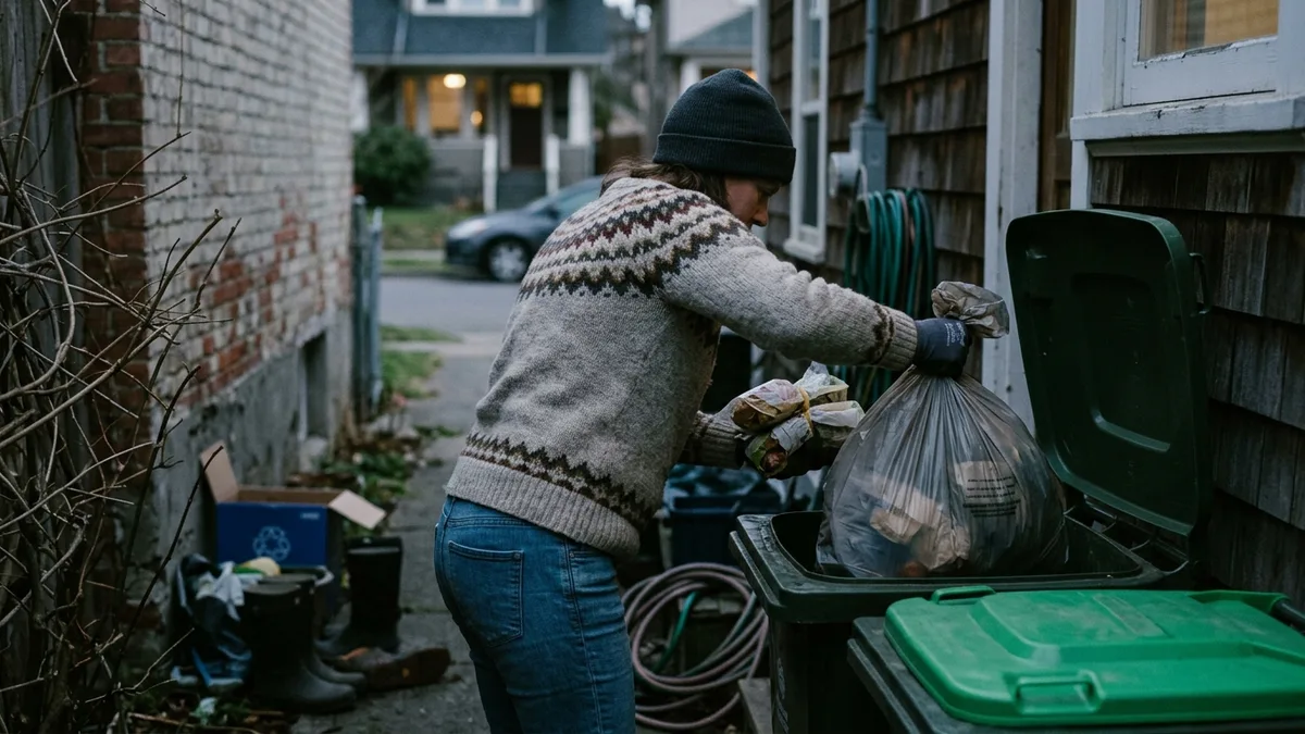 Vacation rental curbside trash service handling turnover food waste