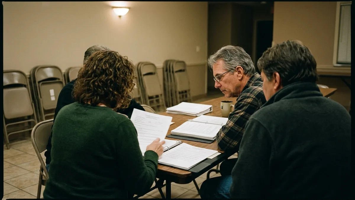 HOA board reviewing notice and hearing steps for bulk item removal rules