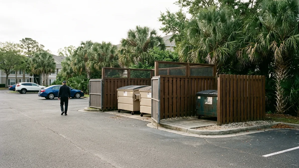 Clean waste enclosure supporting resident experience at apartment communities