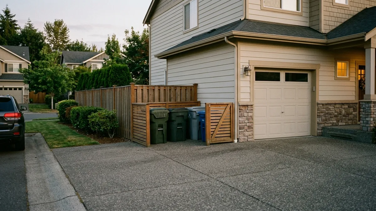 HOA waste and cleanliness rules for trash bin storage compliance