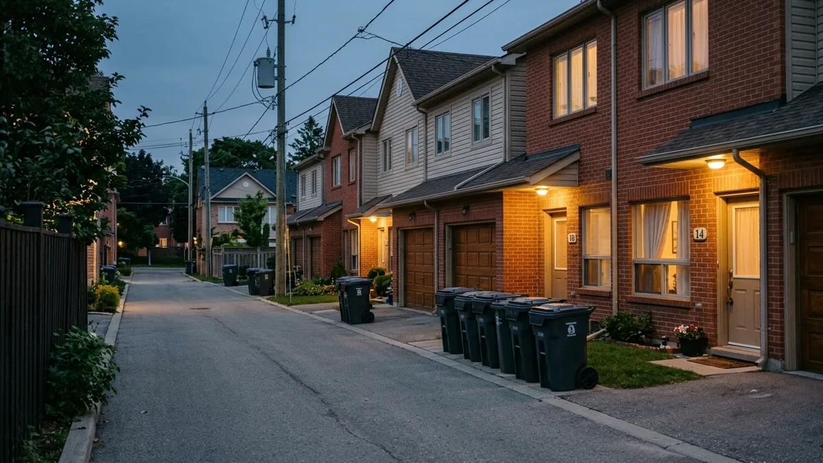 Neat bin management for a carolina trash can concierge program in a townhome community
