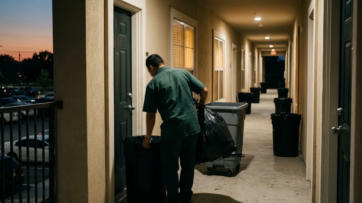 Valet trash service doorstep collection for multifamily apartment communities