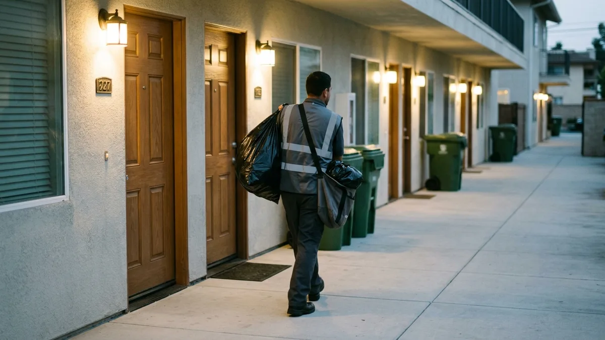 Nightly valet trash service preventing overflowing dumpsters at Rivers Avenue corridor apartment communities