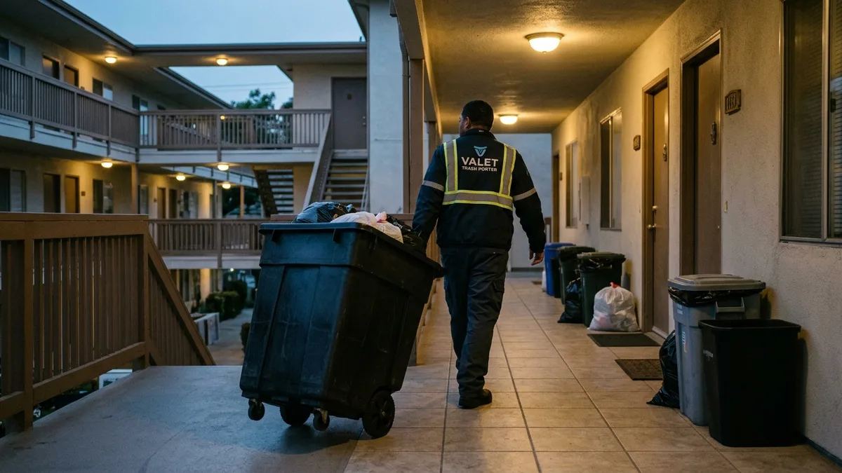 How much should a trash valet charge for nightly doorstep collection