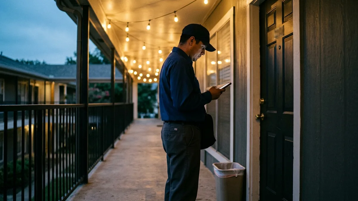 Photo-verified timestamp confirming a valet trash pickup was not actually missed