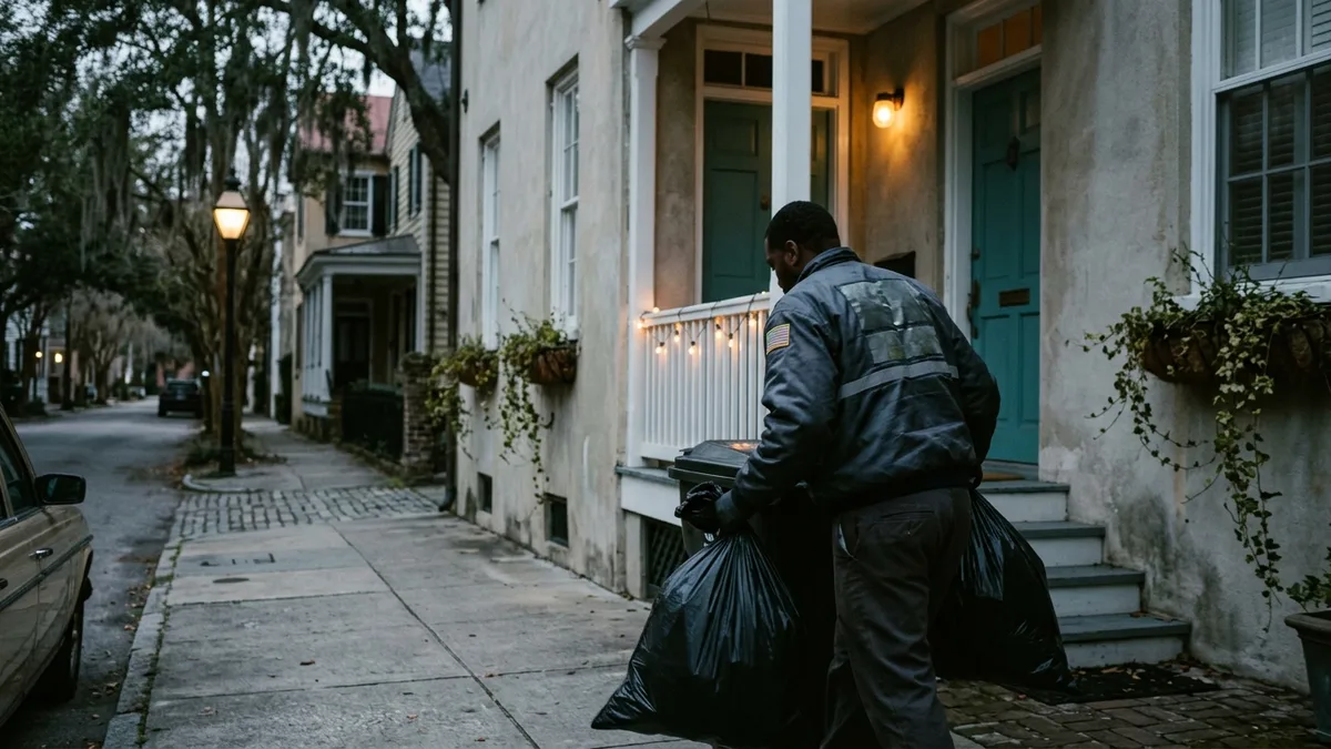 Airbnb trash service Charleston turnover pickup at a short-term rental