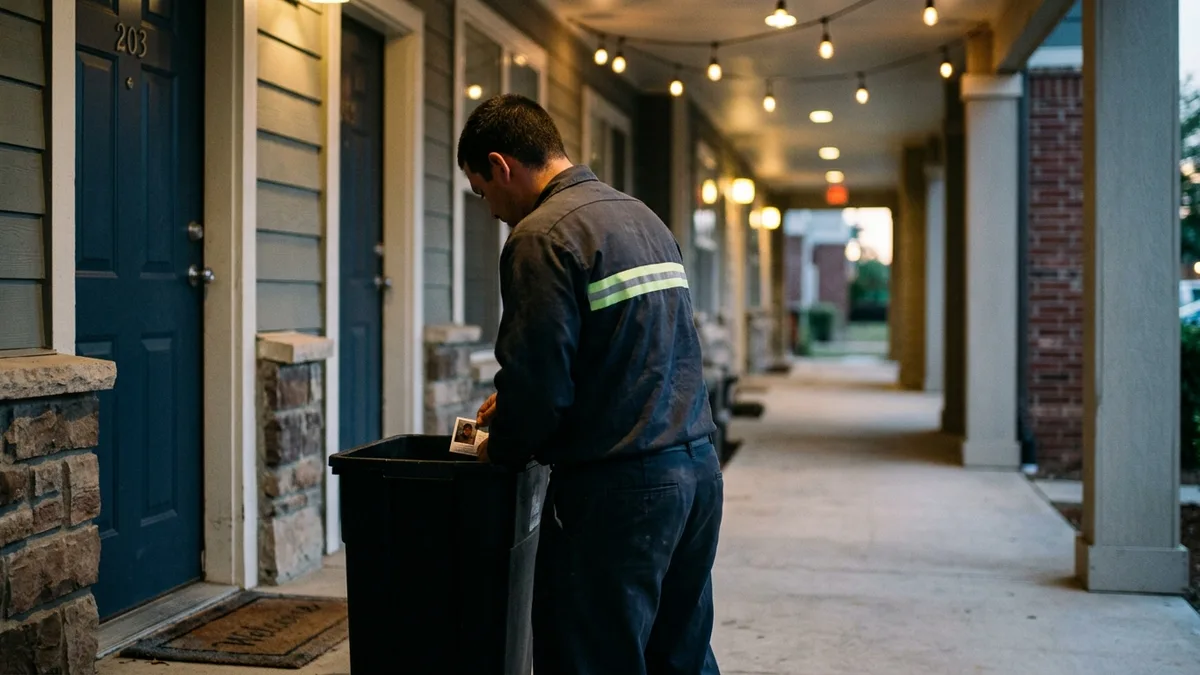 Trash valet service pricing and photo verification for multifamily communities