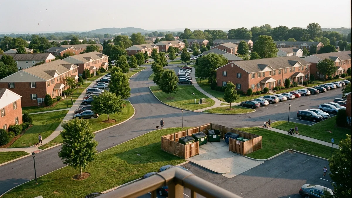 Garden-style community maintaining clean community living standards