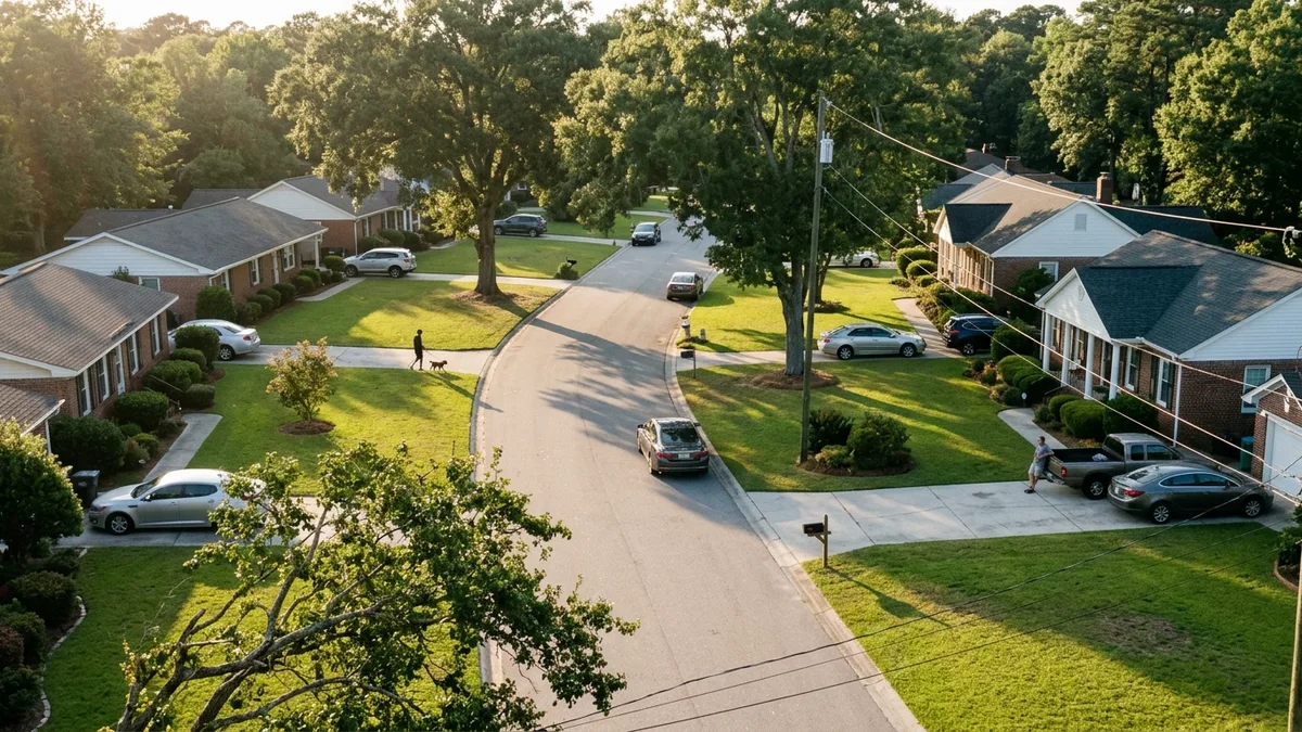 Well-maintained North Charleston community showing consistent valet trash and waste management standards