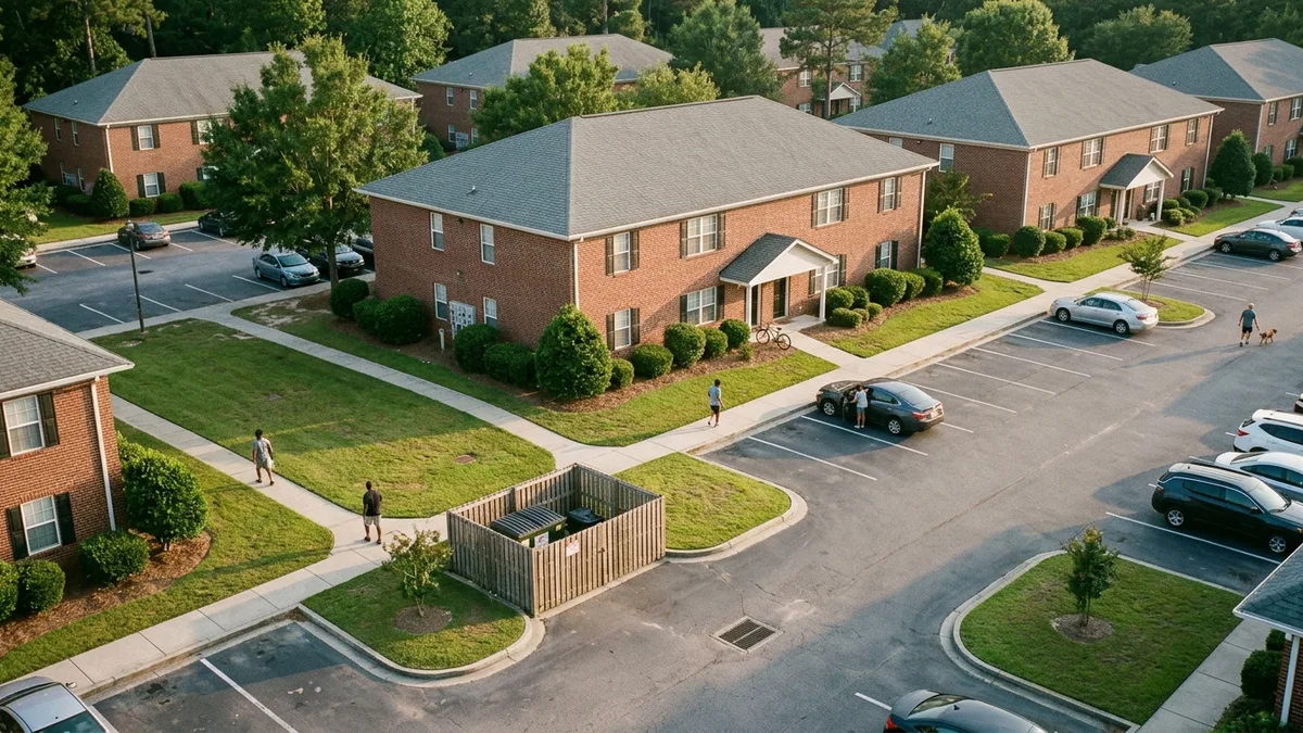 Well-maintained multifamily community supported by low country sanitation valet service