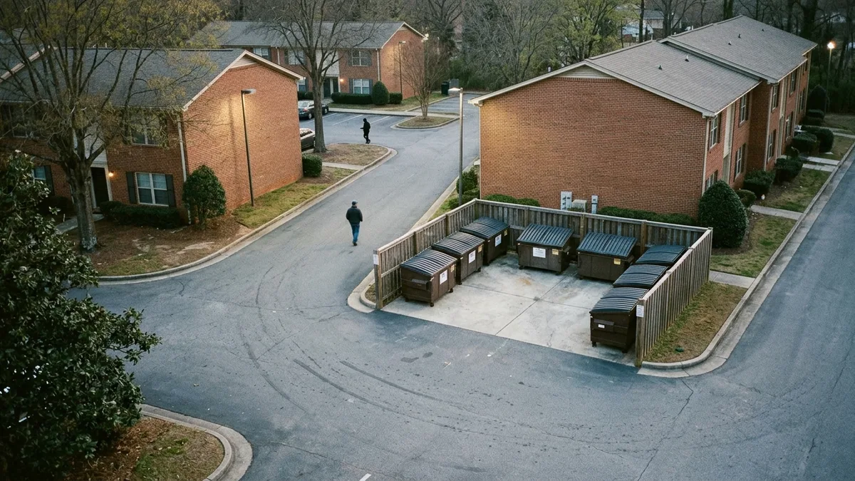 Multifamily community waste operations supported by trash app scheduling and valet service