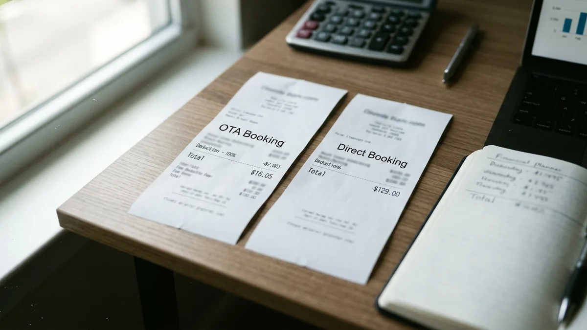 comparing Airbnb commission cost to direct booking revenue