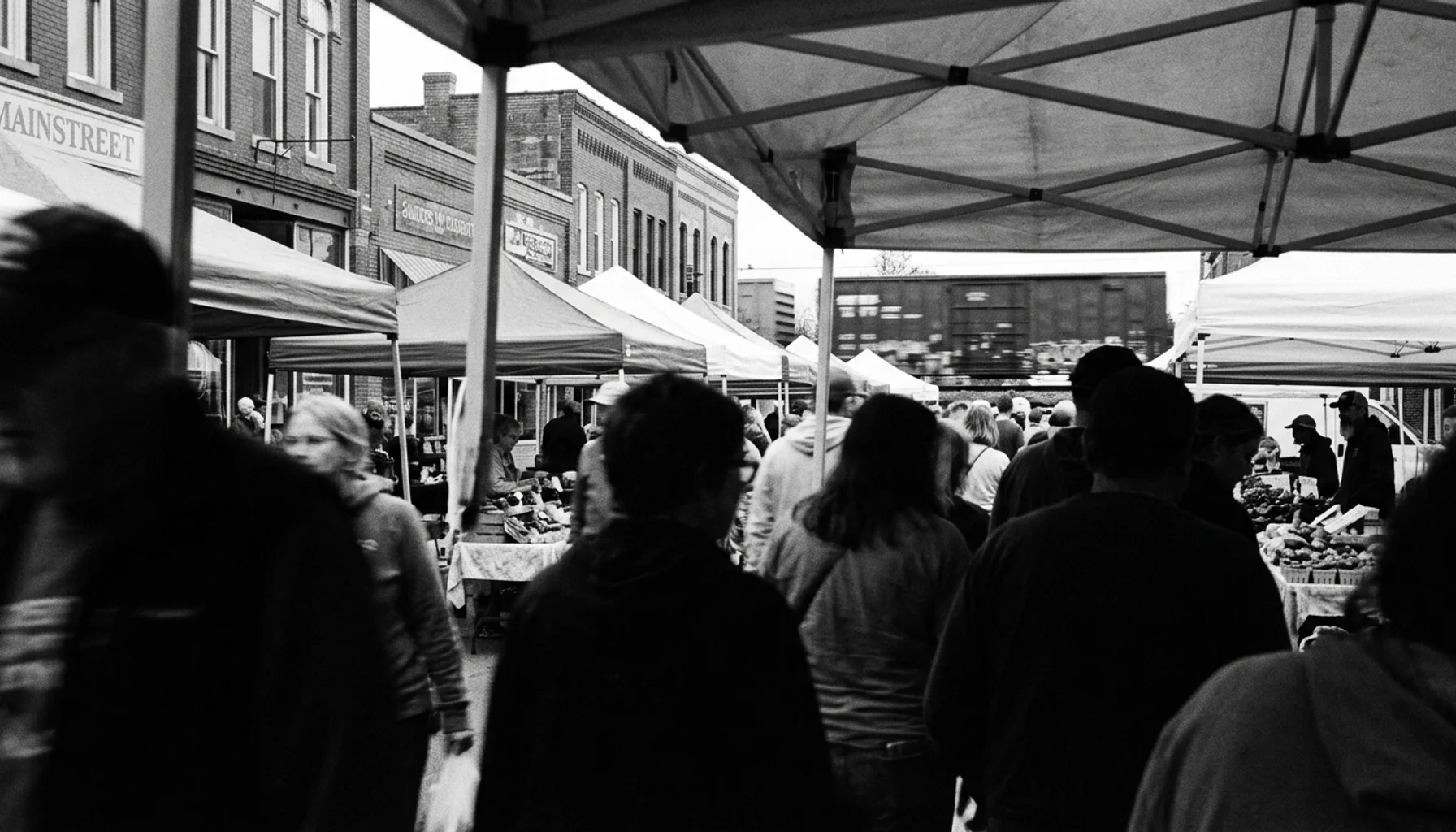 Crowd at La Grange Farmers Market, one of the hidden gems La Grange KY locals visit every Saturday