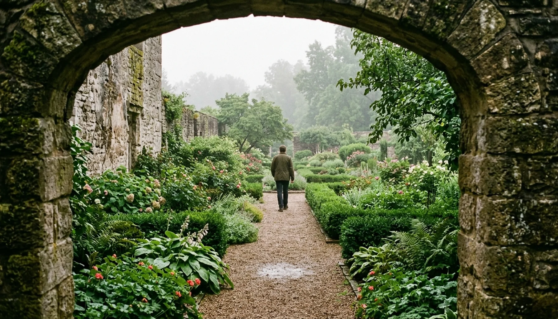 Stone archway view of Yew Dell Botanical Gardens, a hidden gem in Louisville beyond the usual tourist stops
