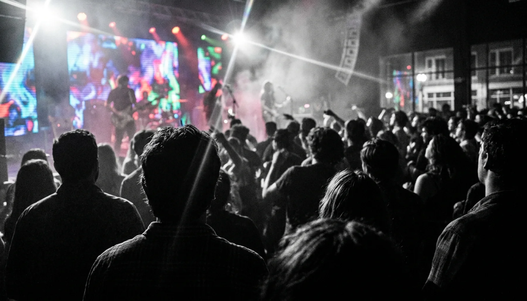 Crowd at a live Louisville concert, one of many things to do in Louisville with a group