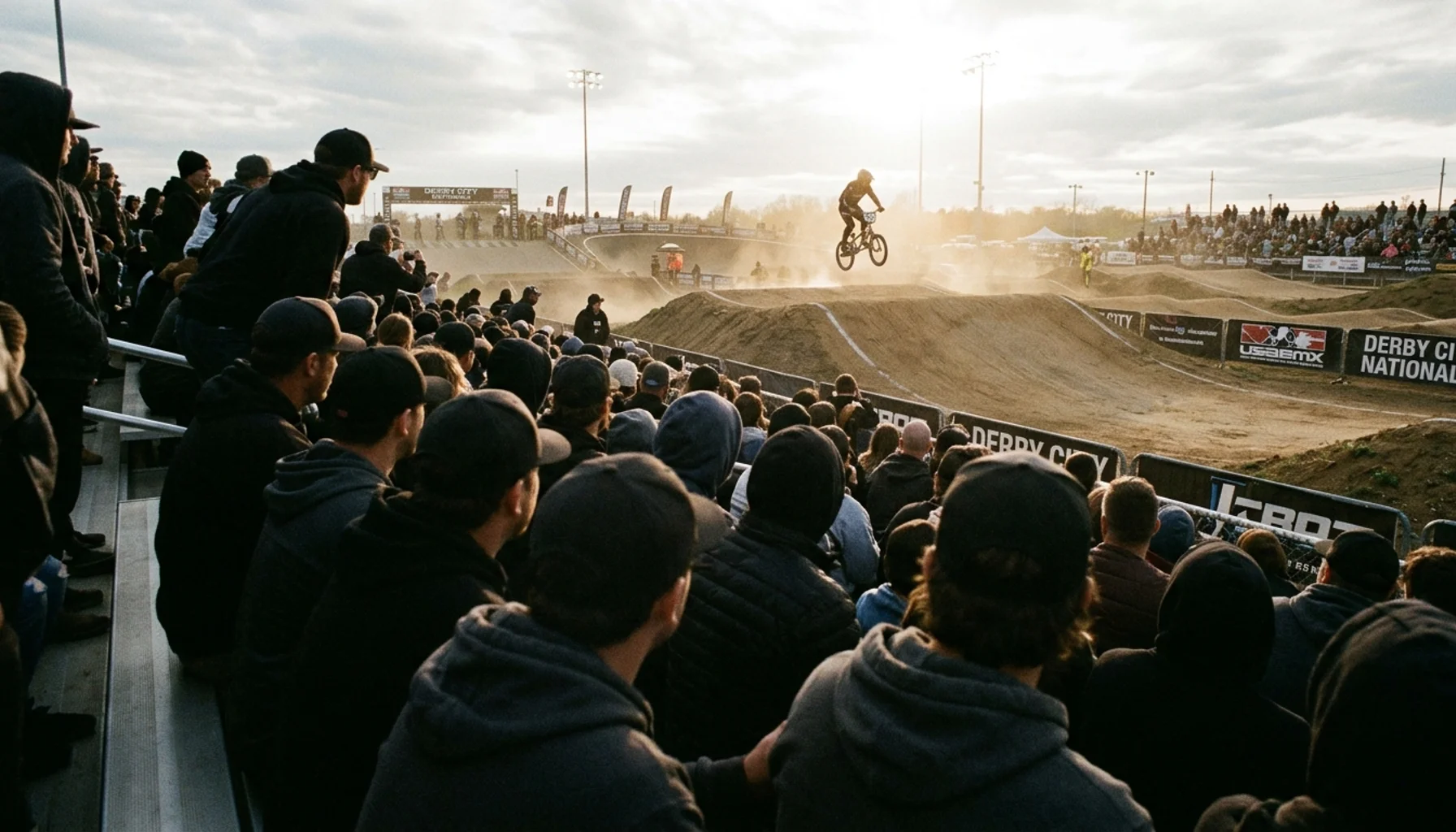 Crowd watches riders at USA BMX Derby City Nationals Louisville race weekend